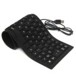 Flexible USB Waterproof Silicone Keyboard – Foldable 85-Key with Soft Rubber Cover for PC and Laptop (Black)