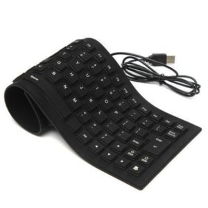 Flexible USB Waterproof Silicone Keyboard – Foldable 85-Key with Soft Rubber Cover for PC and Laptop (Black)