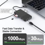 USB Docking Station GIQ USB-C Hub | USB 3.0 to Dual HDMI & VGA Adapter | Triple Display Laptop Docking Station with Dual Monitor HDMI Splitter & Extender | Compatible with MacBook - Image 2