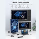 USB Docking Station GIQ USB-C Hub | USB 3.0 to Dual HDMI & VGA Adapter | Triple Display Laptop Docking Station with Dual Monitor HDMI Splitter & Extender | Compatible with MacBook - Image 3