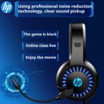 HP DHE-8011 Over-Ear Gaming Headset with USB Power and 3.5mm Audio Jack for PC and Console Gaming - Image 3