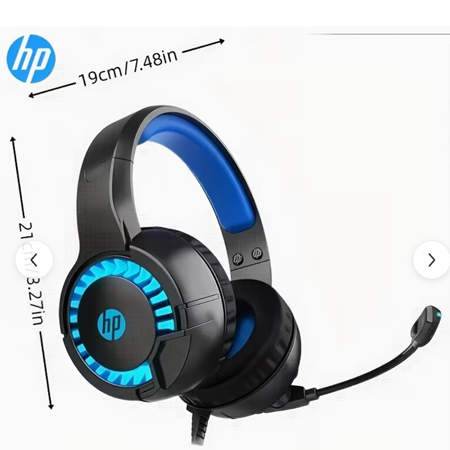 HP DHE-8011 Over-Ear Gaming Headset with USB Power and 3.5mm Audio Jack for PC and Console Gaming - Image 2