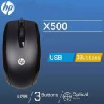 HP X500 USB Wired Optical Mouse – High-Precision, Ergonomic Design for PC, Mac, and Laptop (Black) - Image 4