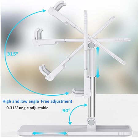 Telescopic Adjustable Tablet & Smartphone Holder for Desktop Use (3.5–11") - Image 2