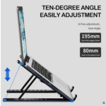 10-Level Adjustable Folding Laptop Stand – Portable Ventilated Holder with Heat Dissipation for 10–17" Laptops - Image 3
