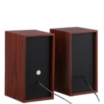 Leerfei Wooden Speakers Set of 2 – Premium Stereo Sound, Brown & Black Finish - Image 3