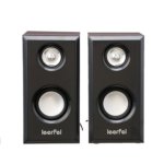 Leerfei Wooden Speakers Set of 2 – Premium Stereo Sound, Brown & Black Finish - Image 4