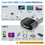 USB-A to USB 3.1 Type-C Female Adapter, Converts Standard USB Ports for Type-C Devices – Black, Compact and High-Speed Compatible - Image 2