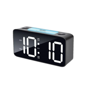 Portable Digital Alarm Clock with RGB 7-Color Night Light, Adjustable Volume, Snooze Function, and USB Charging