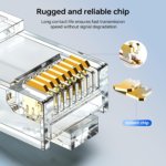 RJ45 Connectors with 2 Load Bars – UTP 8P8C Modular Plugs, Gold-Plated for Durable and Reliable Connections, Compatible with Cat6 and Cat5e Cables - Image 3