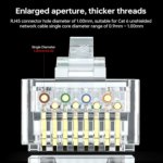 RJ45 Connectors with 2 Load Bars – UTP 8P8C Modular Plugs, Gold-Plated for Durable and Reliable Connections, Compatible with Cat6 and Cat5e Cables - Image 2