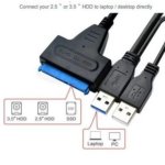 USB 3.0 to SATA III Adapter Cable (7+15 Pin) – 22-Pin Connector for 2.5 Inch External SSD/HDD, Supports Up to 6 Gbps Data Transfer and 4TB Drives – Black - Image 3
