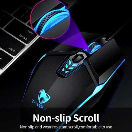 T-WOLF G510 Professional Gaming Mouse – 6 Programmable Buttons, RGB LED Lighting, 3200 DPI, and 20 Million Click Lifespan - Image 4