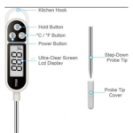 Digital Food Thermometer TP300 – Kitchen, Oven, and BBQ Cooking Probe for Measuring Meat, Milk, and Water - Image 4