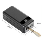 Triple Power 60,000mAh High-Capacity Power Bank for Apple, Android, and Type-C Devices – Black - Image 2