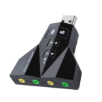 7.1 Channel External USB Sound Card, USB to 3.5mm Jack Headphone and Microphone Audio Adapter Compatible with Mac, Windows PC, Android, and Linux Systems