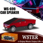 WS-699 7W 1200mAh Solar-Powered Wireless Bluetooth Speaker – Tesla Cybertruck-Inspired Design, Portable Desktop and Party Sound Box with Mini Karaoke Function for Cars and Home Use - Image 4