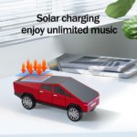 WS-699 7W 1200mAh Solar-Powered Wireless Bluetooth Speaker – Tesla Cybertruck-Inspired Design, Portable Desktop and Party Sound Box with Mini Karaoke Function for Cars and Home Use - Image 2
