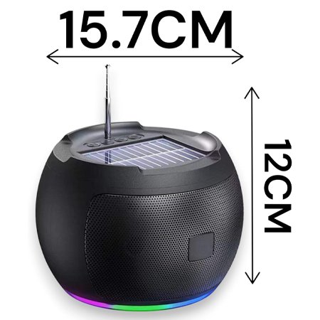 XKT K15S Wireless Portable Bluetooth Speaker – USB, Micro SD, FM Radio & AUX Support, 1200mAh Battery with Solar Charging, High-Quality Outdoor Sound (Black) - Image 3