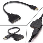 HDMI Splitter Adapter – 1080P HDMI Male to Dual HDMI Female 1-to-2 Cable, Connect One HDMI Source to Two Displays Simultaneously, Compatible with HDTVs, LED/LCD Monitors, and Projectors, Supports Two TVs at the Same Time - Image 3