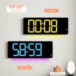 17-Inch Large Display RGB LED Digital Wall Clock with Giant Temperature, Calendar, Day, and Neon Backlight Night Light - Image 2