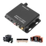 Digital to Analog Audio Converter – Black Stereo DC 5V/2A Portable Fiber Optic to 3.5mm Sound Adapter for Mobile Phones - Image 2