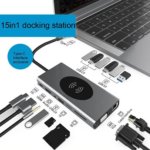 14-in-1 USB-C Docking Station with Wireless Charging | Multiport Adapter with 4K HDMI, VGA, 7 USB Ports, SD/TF Card Reader, Gigabit Ethernet, and Audio Jack | Compatible with MacBook, Dell, Lenovo, HP, and Other USB-C Devices - Image 3