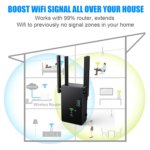High-Speed Dual Band WiFi Extender Booster – 1200Mbps Wireless Repeater with 4 Antennas, 5GHz & 2.4GHz Support, Built-in Ethernet Port, Compatible with All Routers, Easy Plug-and-Play Setup - Image 2
