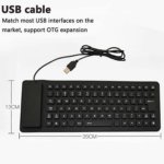 Flexible USB Waterproof Silicone Keyboard – Foldable 85-Key with Soft Rubber Cover for PC and Laptop (Black) - Image 3