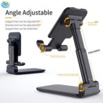 Foldable Desktop Phone & Tablet Stand – Black, Adjustable & Compact Design - Image 4