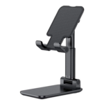 Foldable Desktop Phone & Tablet Stand – Black, Adjustable & Compact Design