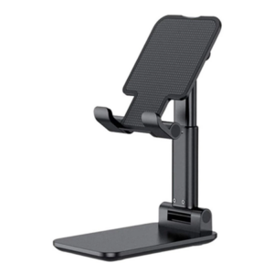 Foldable Desktop Phone & Tablet Stand – Black, Adjustable & Compact Design