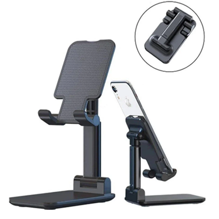 Foldable Desktop Phone & Tablet Stand – Black, Adjustable & Compact Design - Image 2