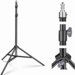 H-8819 Adjustable Aluminum Alloy Light Stand – 82 cm to 2 m Height, Lightweight & Portable for Photography and Videography - Image 3
