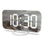 Portable LED Mirror Alarm Clock with HD Digital Display – Large Screen Table and Travel Clock