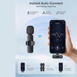 K9 Dual Wireless Lavalier Microphone for Android Type-C Smartphones – Noise Reduction, Plug-and-Play Recording in Black - Image 3