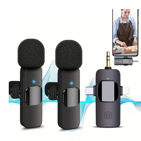 Wireless Lavalier Microphone for iPhone, Android Smartphones & Cameras – Plug-and-Play Recording System - Image 3