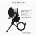 Yanmai SF-666R RGB USB Gaming Microphone with Tripod Stand and Pop Filter – Professional-Grade Recording - Image 3