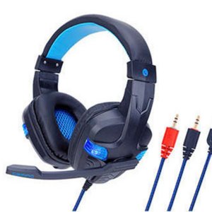 Soyto SY860MV Luminous Over-Ear Gaming Headset for PC with LED Lighting – Black and Blue