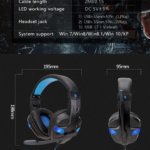 Soyto SY860MV Luminous Over-Ear Gaming Headset for PC with LED Lighting – Black and Blue - Image 4