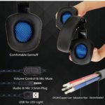 Soyto SY860MV Luminous Over-Ear Gaming Headset for PC with LED Lighting – Black and Blue - Image 3
