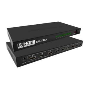 1x8 HDMI Splitter – 8 Output Ports, 4K@2K & 1080P Support, 3D Compatible, HDMI 1.4, Black