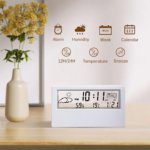 Transparent Modern Desk Clock – Digital Alarm with Temperature, Humidity, Snooze Function, Battery Operated, Stylish Home and Office Decor for Living Room, Bedroom, or Shelf - Image 4