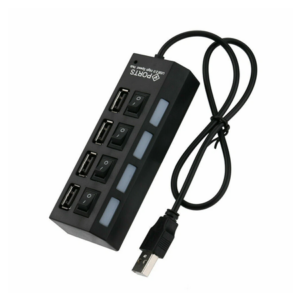 usb hub 3 Generic High-Speed 4-Port Mini USB 2.0 Hub for Laptop and Desktop Computers, Black