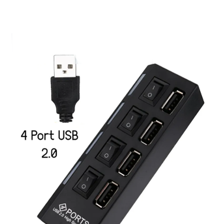 Generic High-Speed 4-Port Mini USB 2.0 Hub for Laptop and Desktop Computers, Black - Image 2