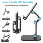 X-2 Foldable Phone & Tablet Desk Stand – Adjustable Height and Angle, Universal Holder for 4"–12.9" Devices - Image 2