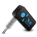 X6 Bluetooth 4.0 Car USB Music Receiver – Wireless Audio Adapter with TF Card, 3.5mm Aux, Hands-Free Calling, and Bluetooth Transmitter (Black)