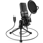 Tkgou M799B Black Computer Condenser Microphone – High-Quality Recording Microphone for PC, Streaming, Podcasting, and Studio Use