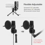 Tkgou M799B Black Computer Condenser Microphone – High-Quality Recording Microphone for PC, Streaming, Podcasting, and Studio Use - Image 3
