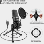 Tkgou M799B Black Computer Condenser Microphone – High-Quality Recording Microphone for PC, Streaming, Podcasting, and Studio Use - Image 2